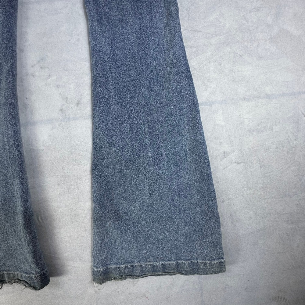 Crest Premium Womens Flared Bootcut Jeans Blue Denim Stretch Whisker 5-Pocket 1 - Picture 12 of 16